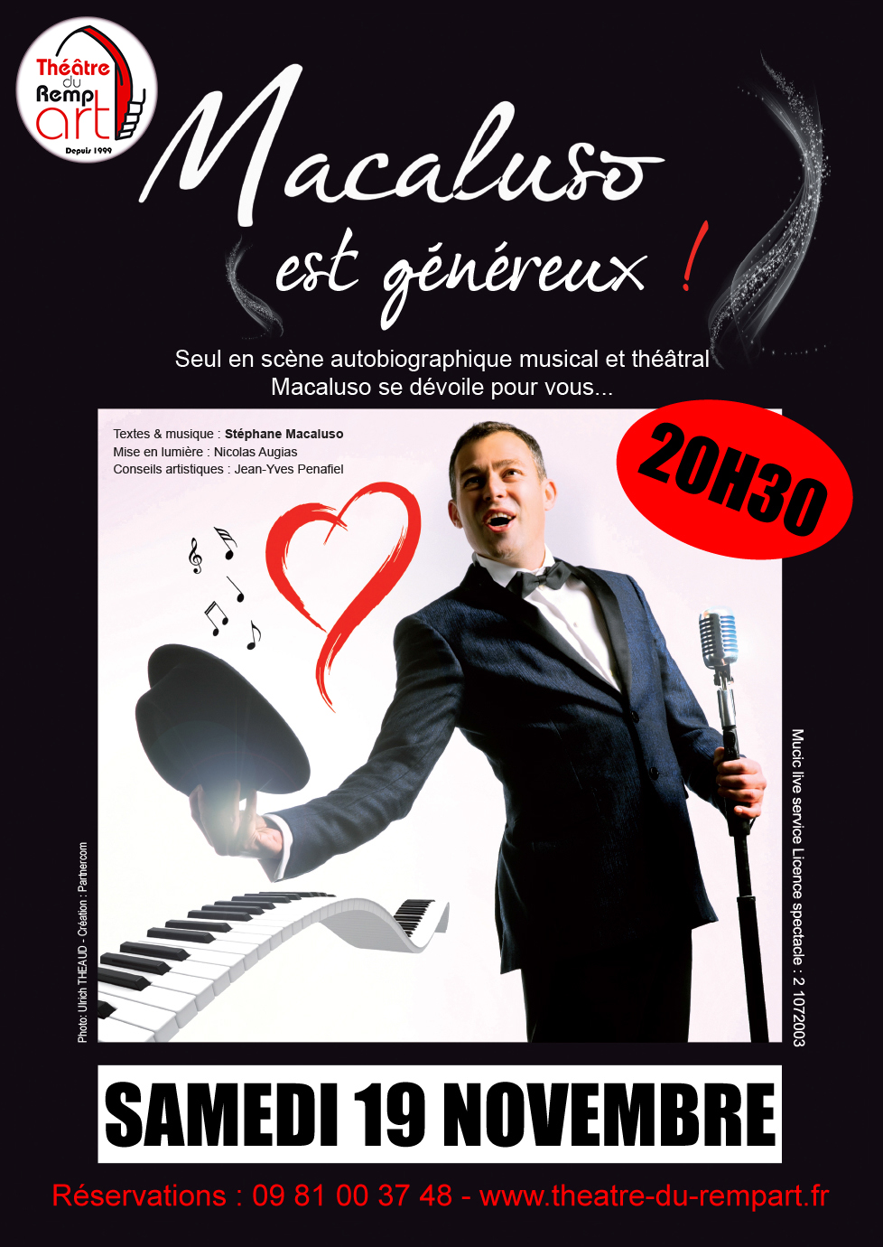 AFFICHE MACALUSO EST GENEREUX AVEC BANDEAU infos